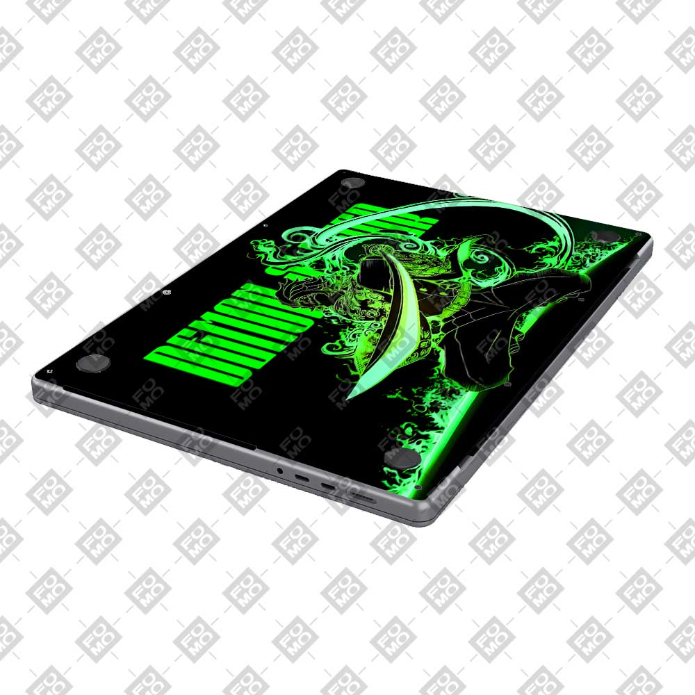 Tanjiro Green Flame Dance MacBook Air 13 M2 2022 Laptop Skin