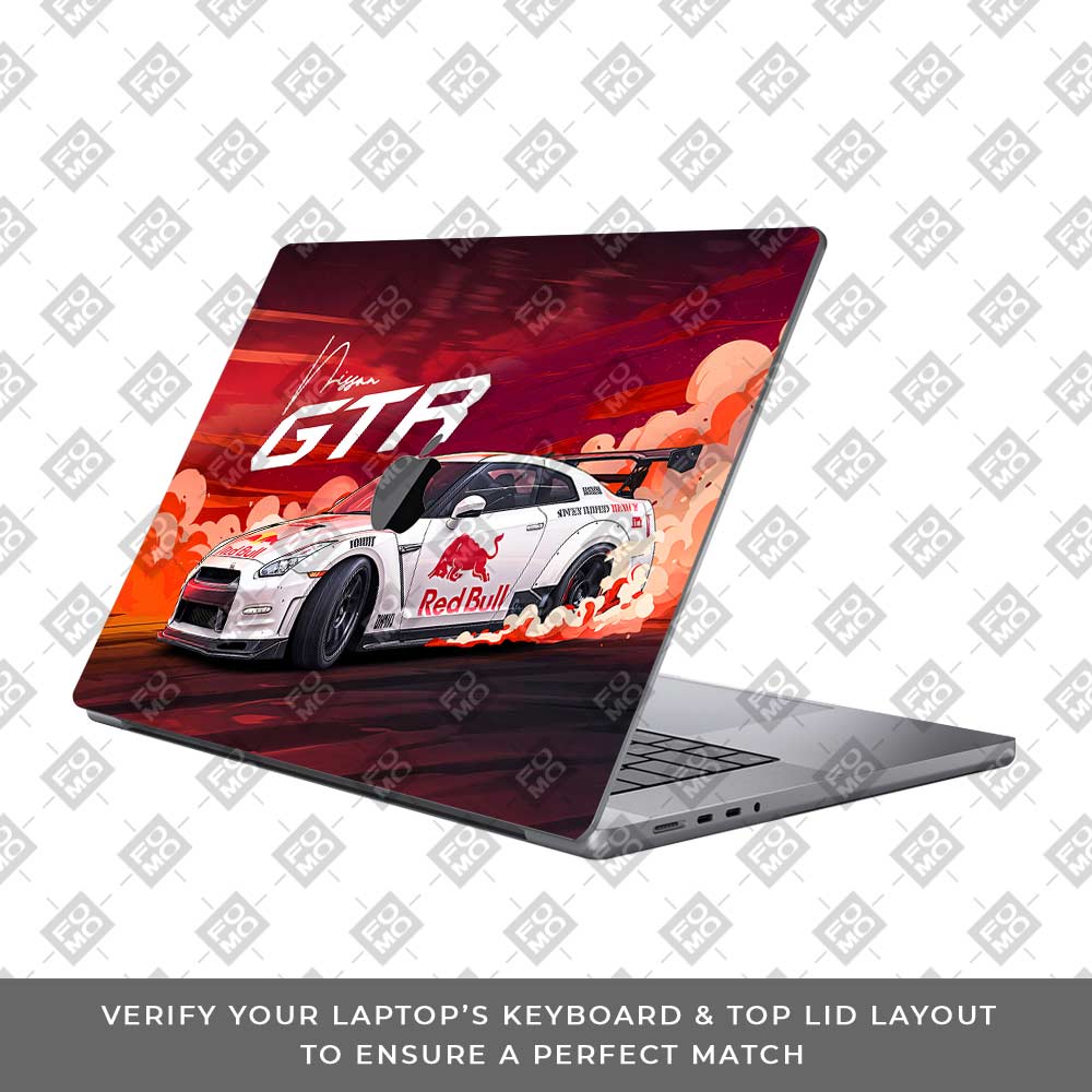 Nissan GTR Red Bull Drift Fury MacBook Pro 13 M2 2022 Laptop Skin