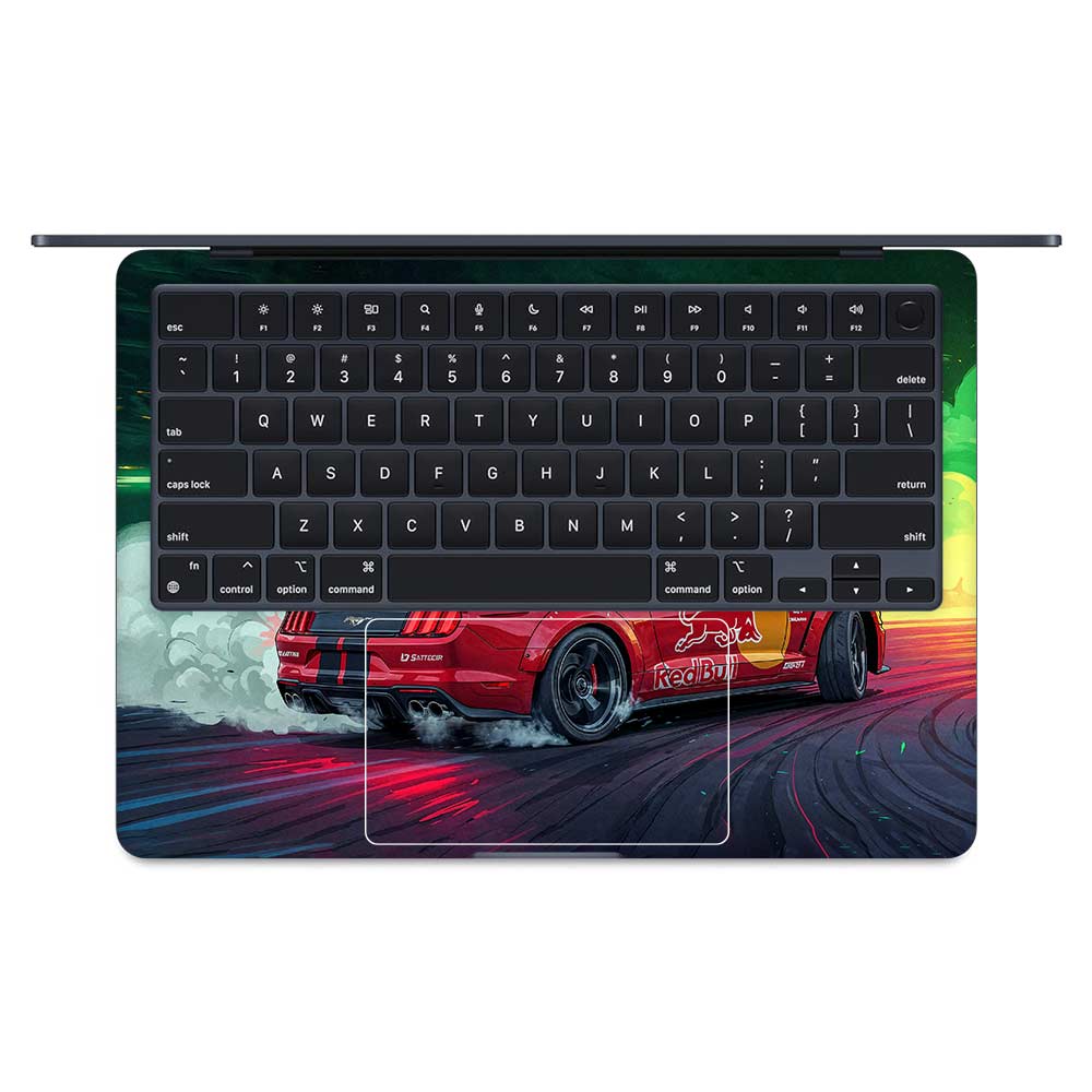 Mustang GT Red Bull Drift Beast MacBook Air 13 M4 2025 Laptop Skin
