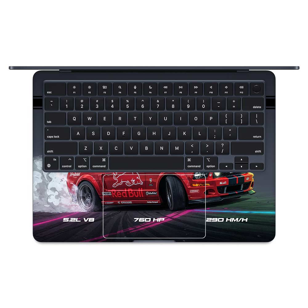 Transparent Shelby GT500 Red Bull Venom MacBook Air 13 M4 2025 Laptop Skin