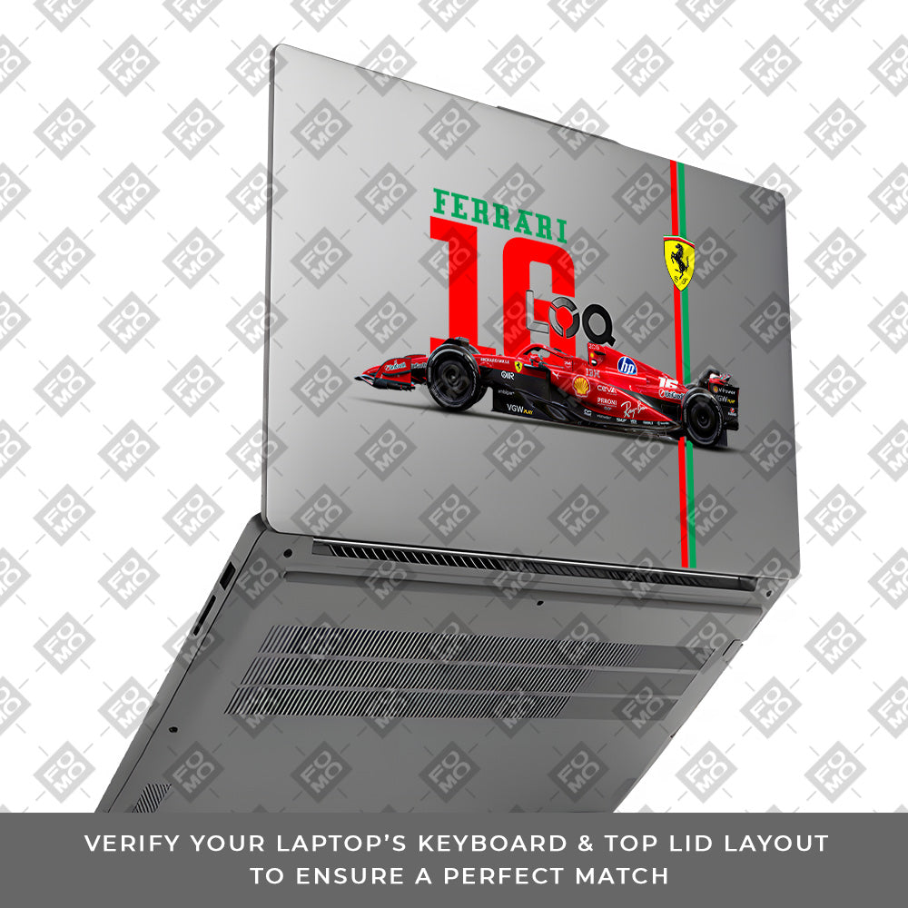 Transparent Ferrari Flame Lenovo LOQ Essential 15IAX9E Laptop Skin