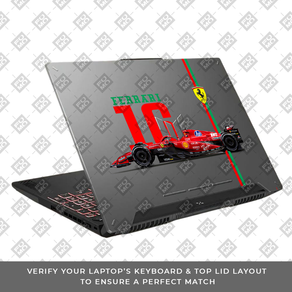 Transparent Ferrari Flame Asus TUF F15 FX507 & A15 FA507 Laptop Skin