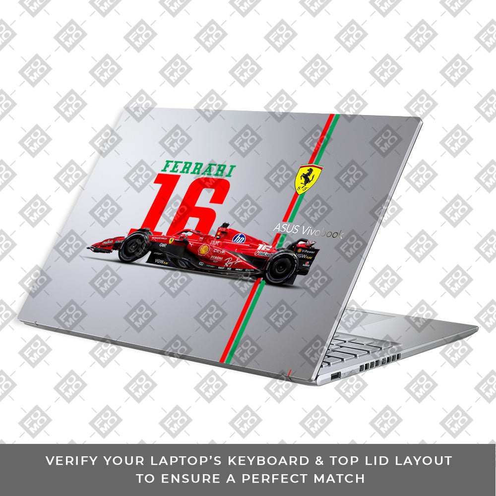 Transparent Ferrari Flame Asus Vivobook 16X M1603QA Laptop Skin