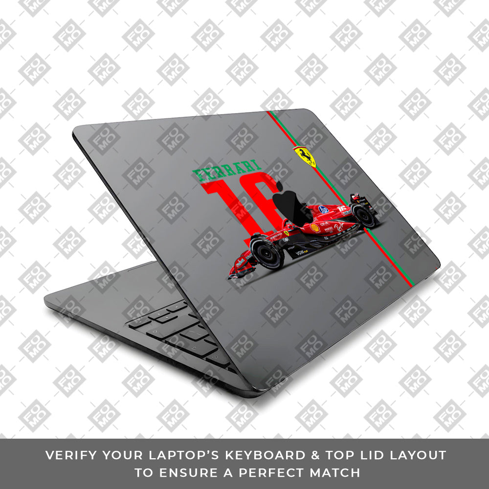Transparent Ferrari Flame MacBook Air 13 M4 2025 Laptop Skin