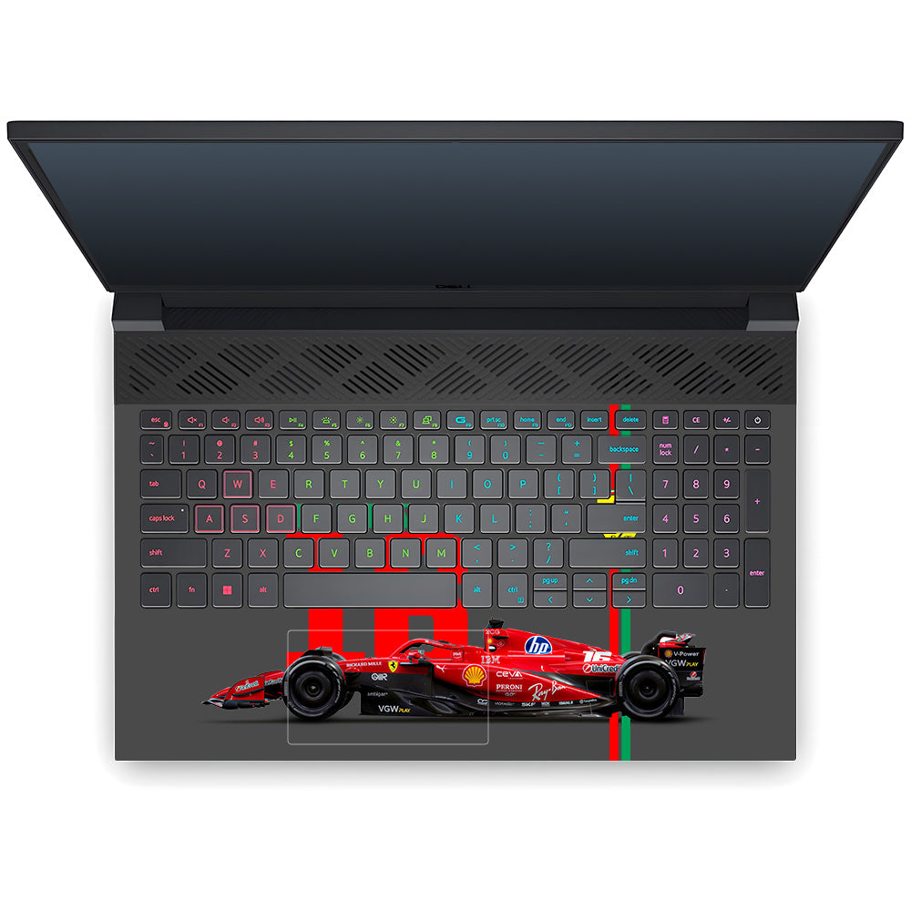 Transparent Ferrari Flame Dell G15 5520, 5530 Laptop Skin