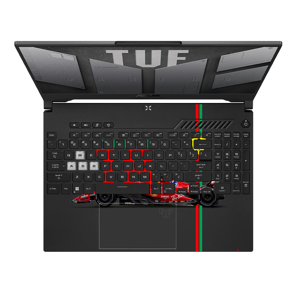 Transparent Ferrari Flame Asus TUF F15 FX507 & A15 FA507 Laptop Skin