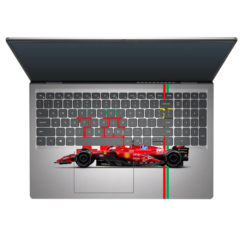 Transparent Ferrari Flame Dell Inspiron 3520 Laptop Skin