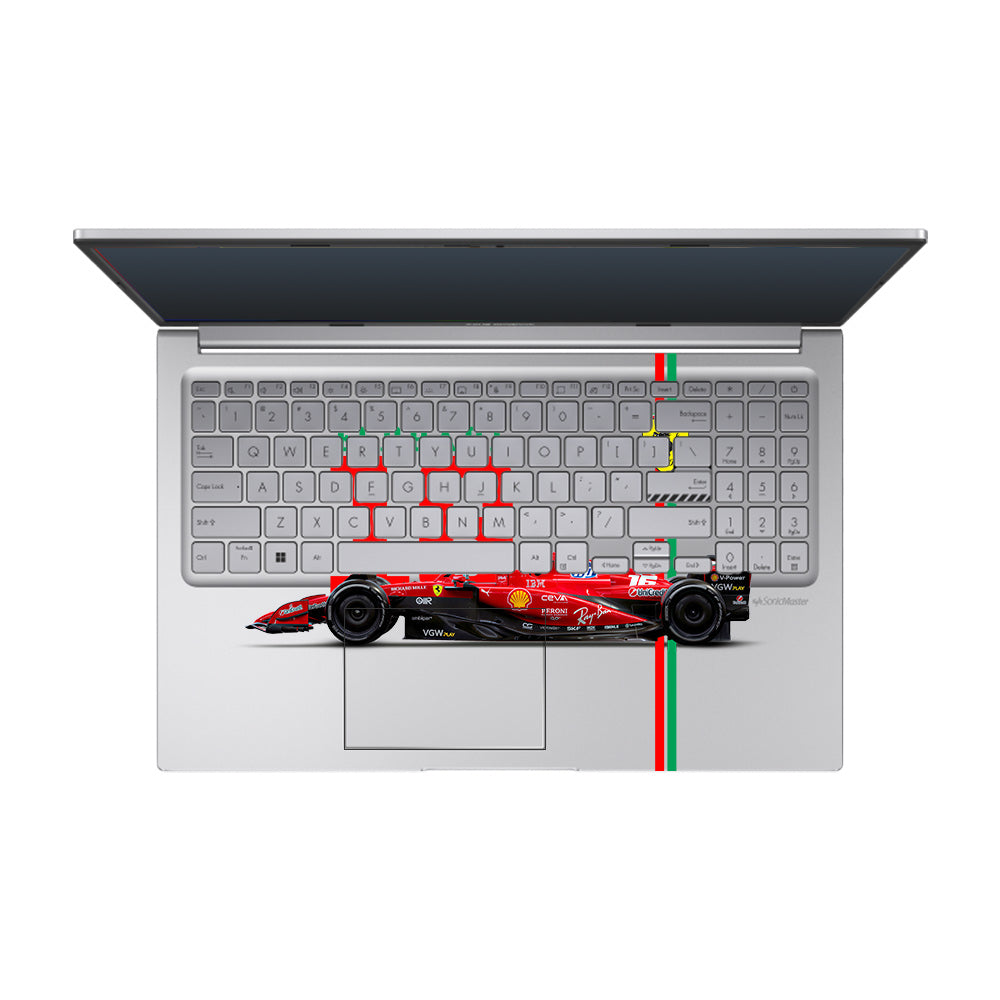 Transparent Ferrari Flame Asus Vivobook 15 X1504ZA Laptop Skin