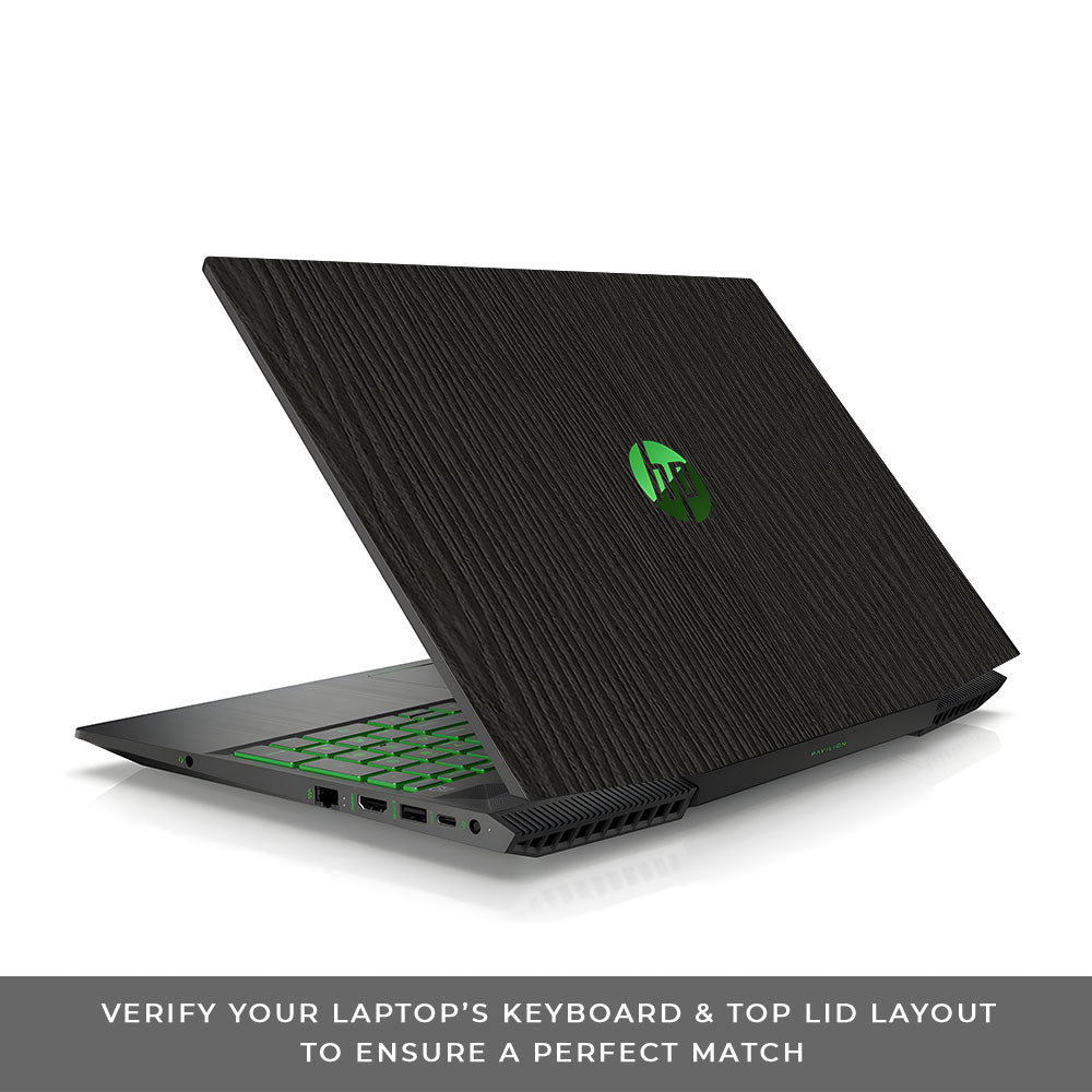 Textured Black Wood HP Pavilion Gaming 15 CX Series Laptop Skin