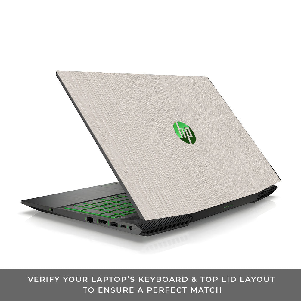 Textured White Wood HP Pavilion Gaming 15 CX Series Laptop Skin