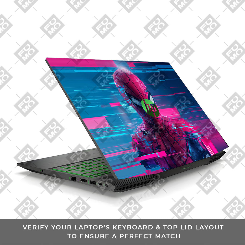 Glitch Spider Neon Web HP Pavilion Gaming 15 CX Series Laptop Skin