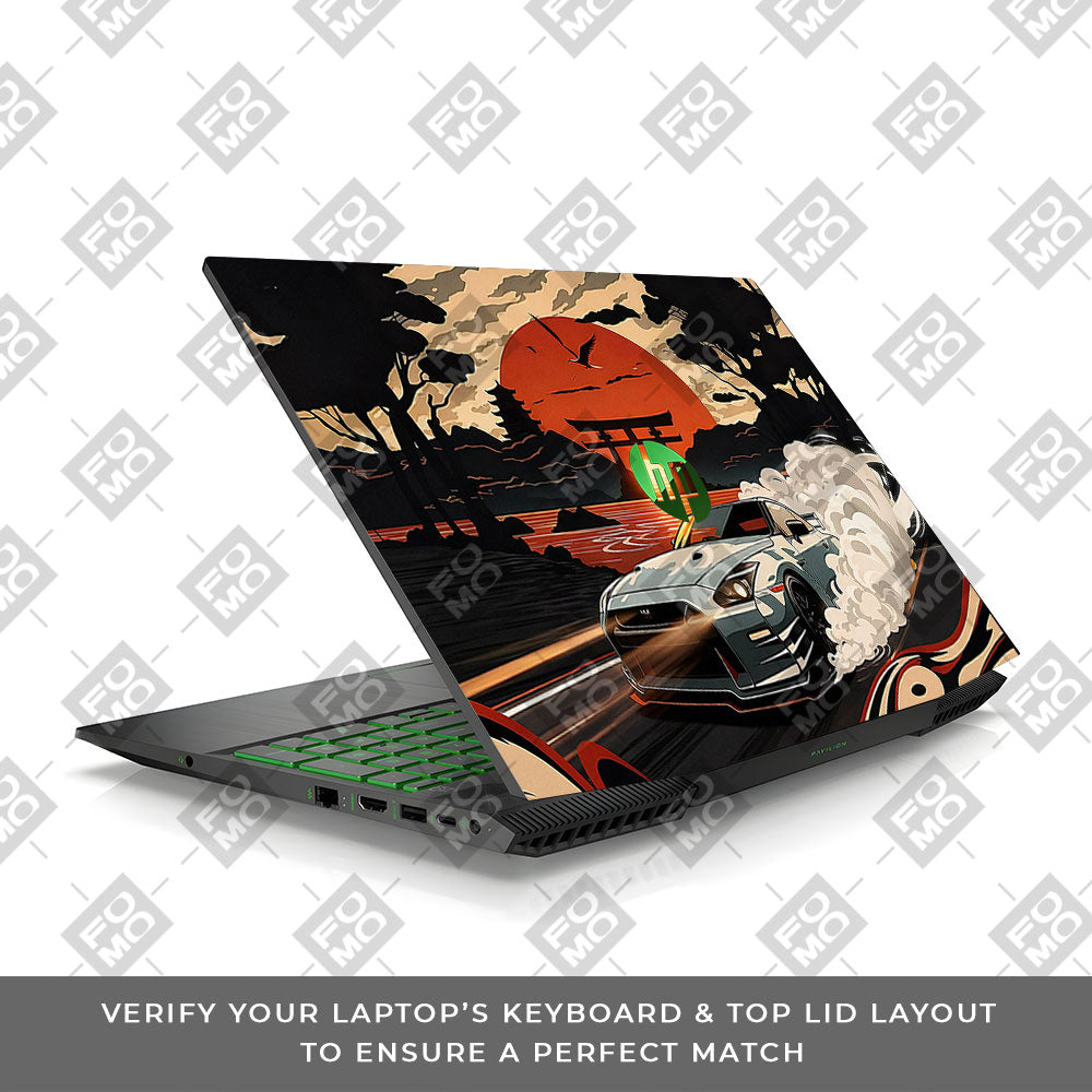 Samurai Rising Sun GTR HP Pavilion Gaming 15 CX Series Laptop Skin
