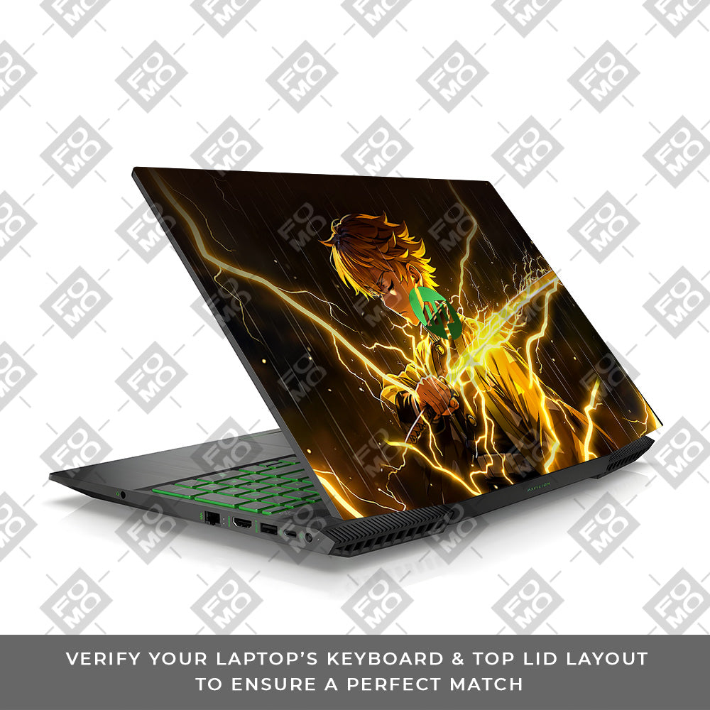 Thunder Soul Lightning Zenitsu HP Pavilion Gaming 15 CX Series Laptop Skin