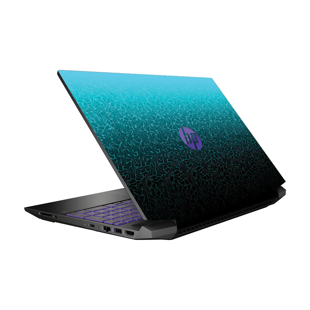 Cyan Blue to Black Gradient HP Pavilion Gaming 15 EC Series Laptop Skin