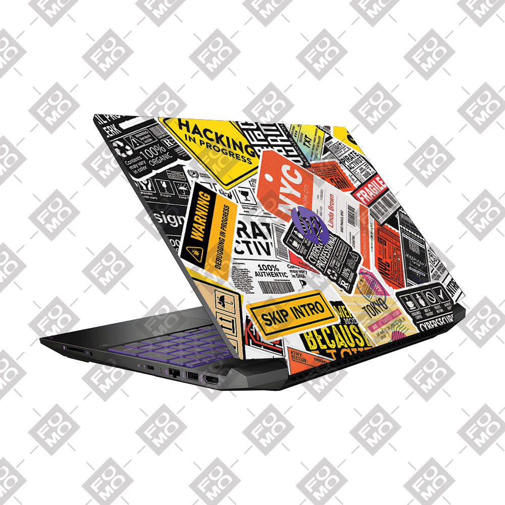 Tech Aesthetic Sticker Collage HP Pavilion Gaming 15 EC Laptop Skin