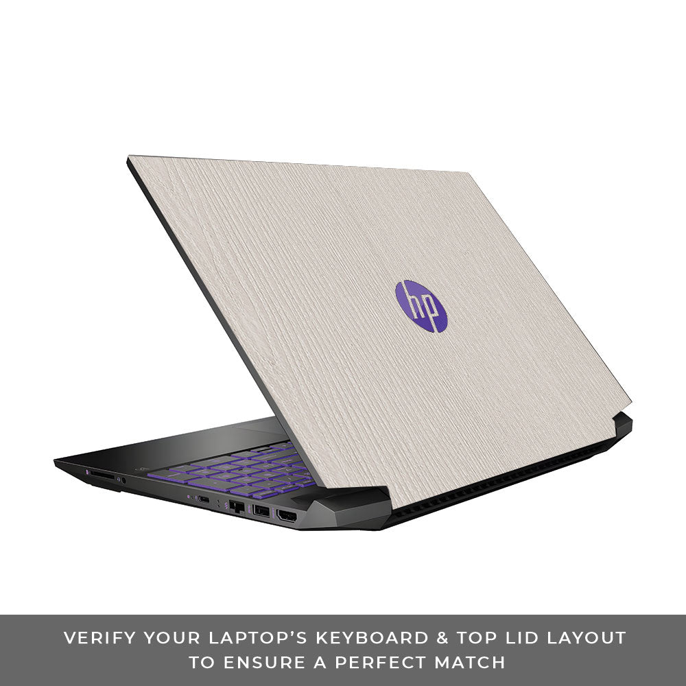 Textured White Wood HP Pavilion Gaming 15 EC Series Laptop Skin