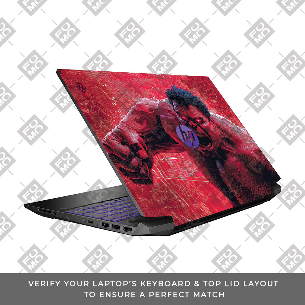 Gamma Rage Red Hulk HP Pavilion Gaming 15 EC Series Laptop Skin