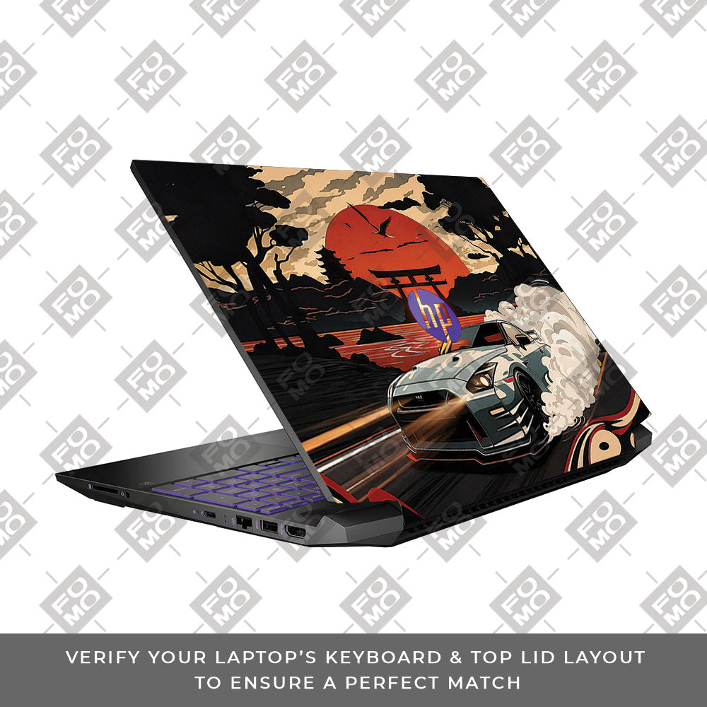Samurai Rising Sun GTR HP Pavilion Gaming 15 EC Series Laptop Skin