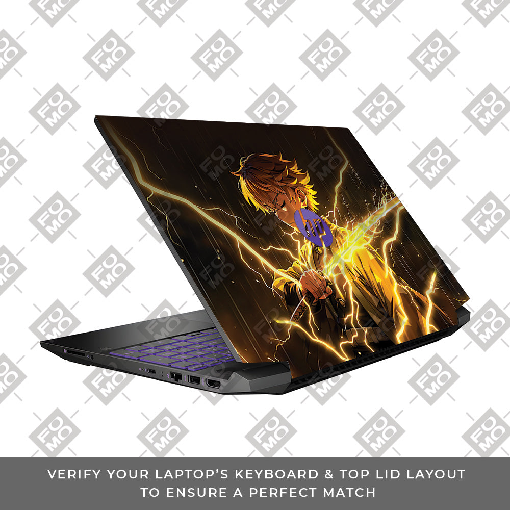Thunder Soul Lightning Zenitsu HP Pavilion Gaming 15 EC Series 3D Laptop Skin