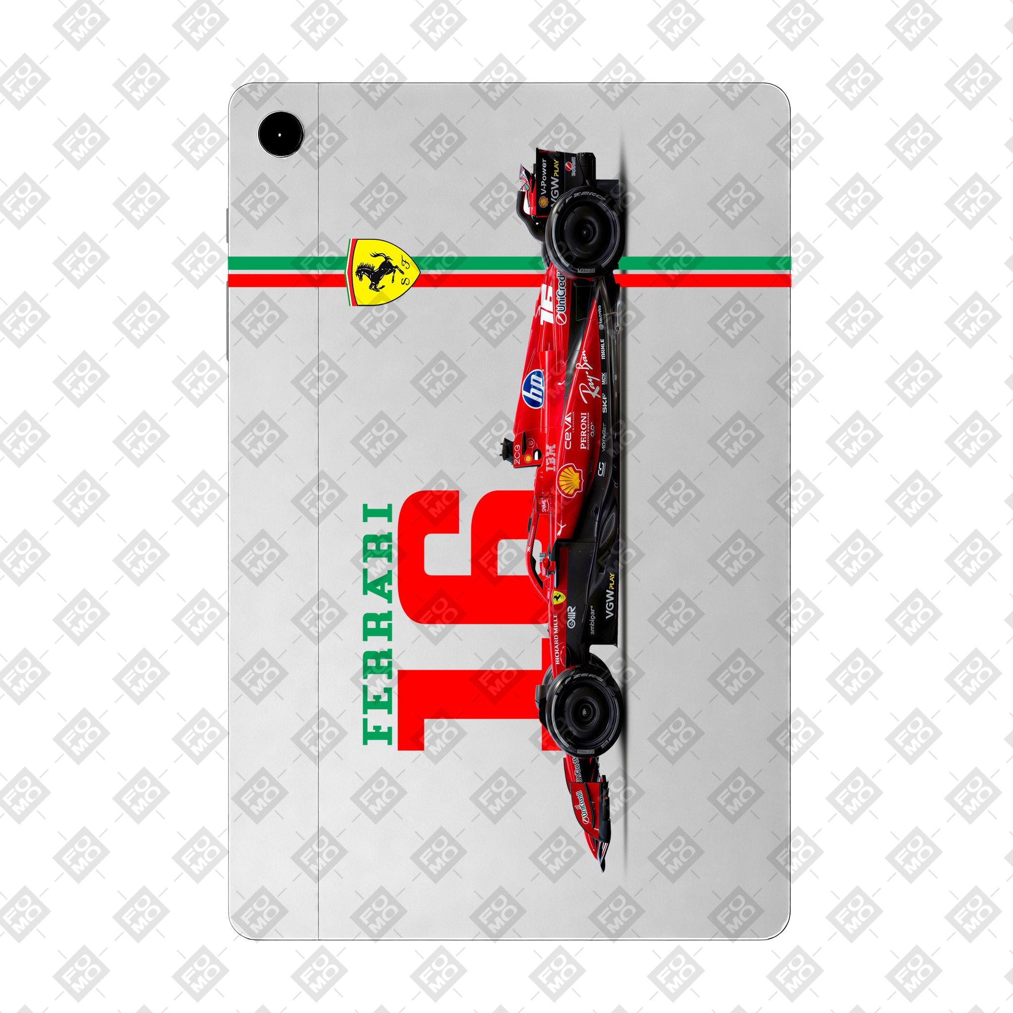 Samsung Galaxy Tab A8 Transparent Ferrari Flame Tablet Skin