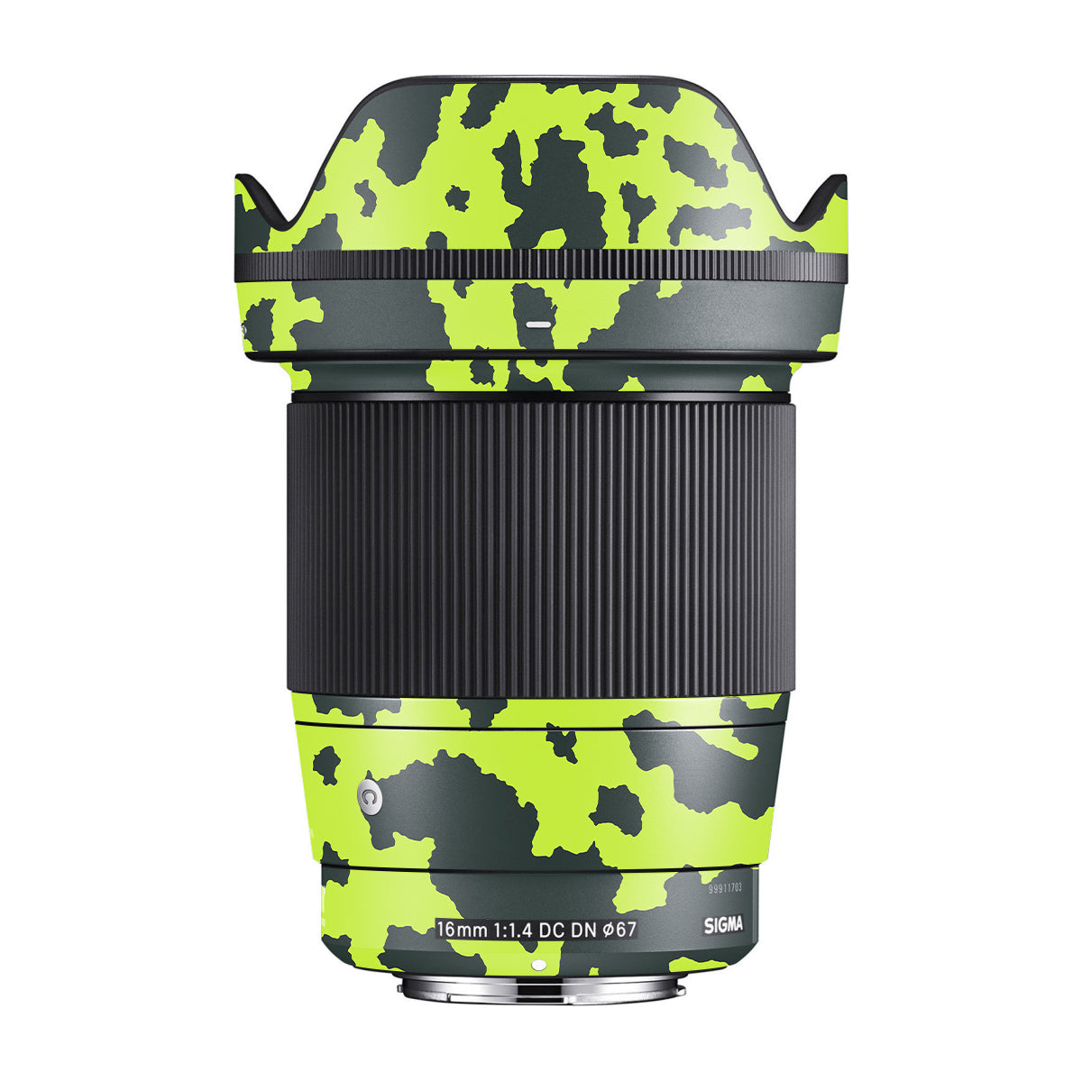 Neon Green Splatter Sigma 16mm F/1.4 DC DN Camera Lens Skin