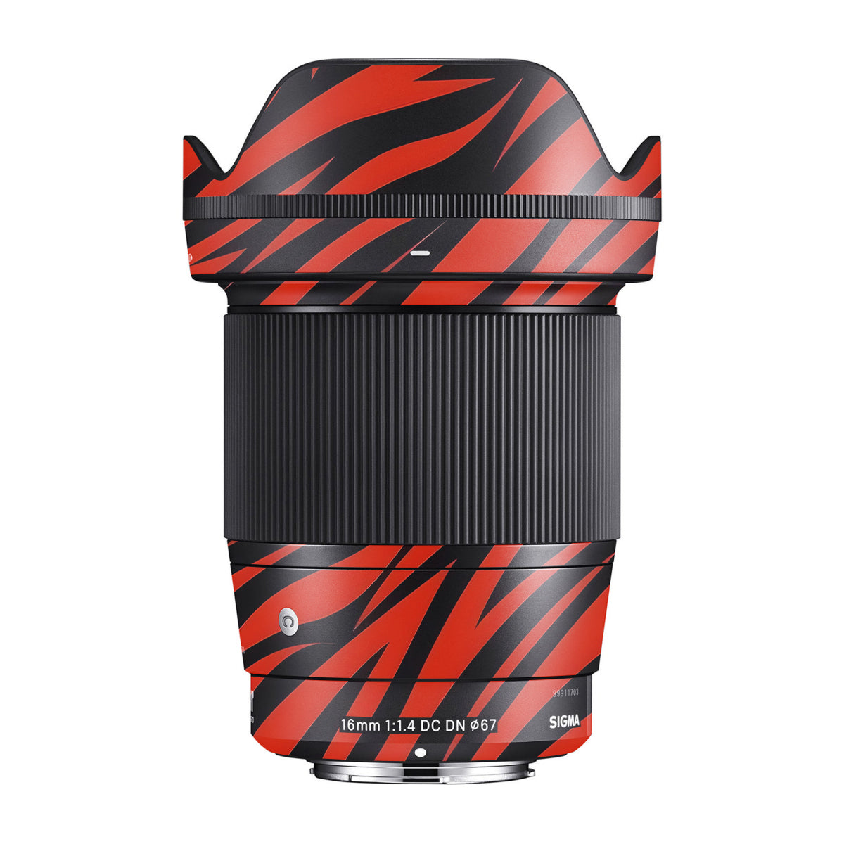 Red and Black Stripes Sigma 16mm F/1.4 DC DN Camera Lens Skin