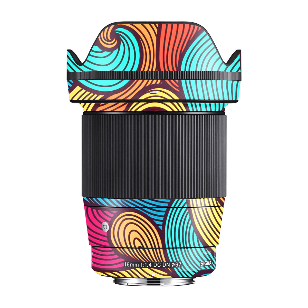 Retro Colorful Doodle Art Pattern Sigma 16mm F/1.4 DC DN Camera Lens Skin