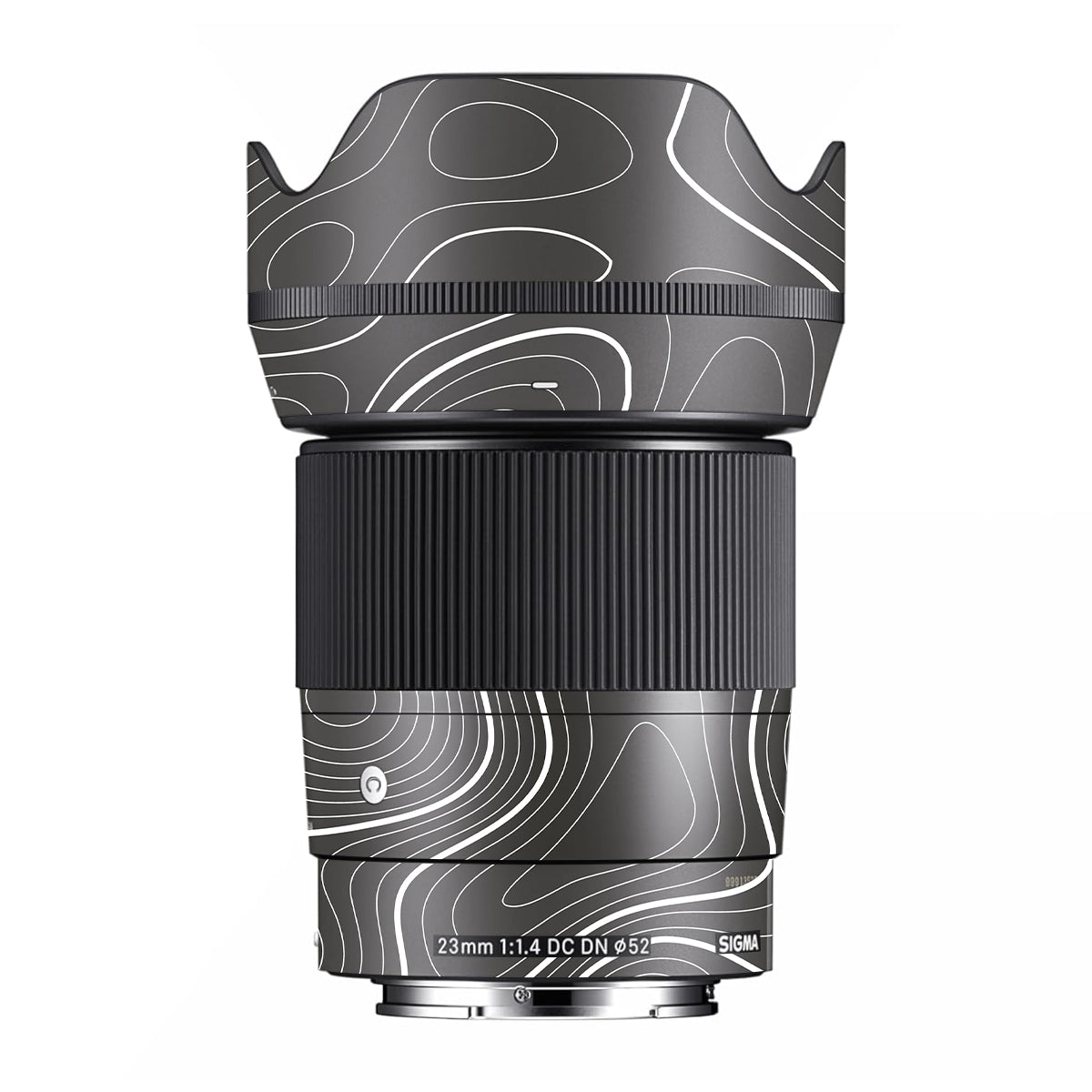Grayscale Topographic Lines Sigma 23mm F/1.4 DC DN Camera Lens Skin