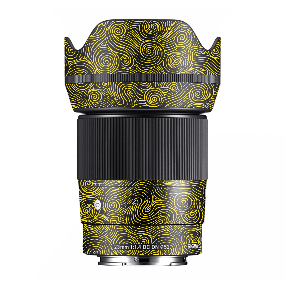 Yellow Spirals Sigma 23mm F/1.4 DC DN Camera Lens Skin