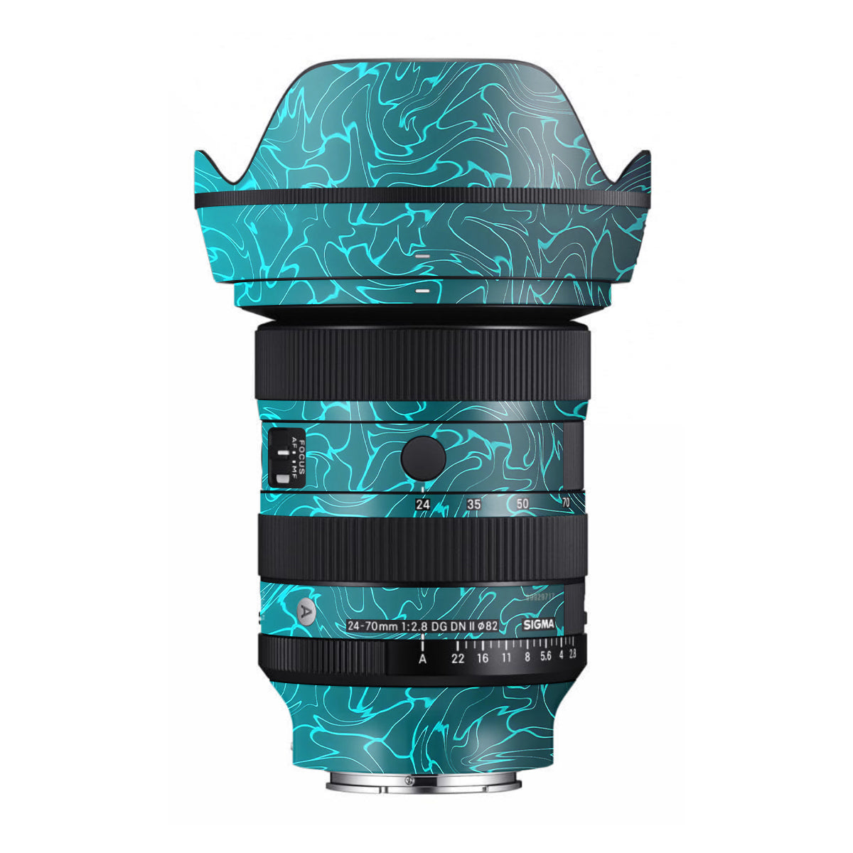 Cyan Blue to Black Gradient Sigma 24-70mm F/2.8 DG DN Sony E Camera Lens Skin