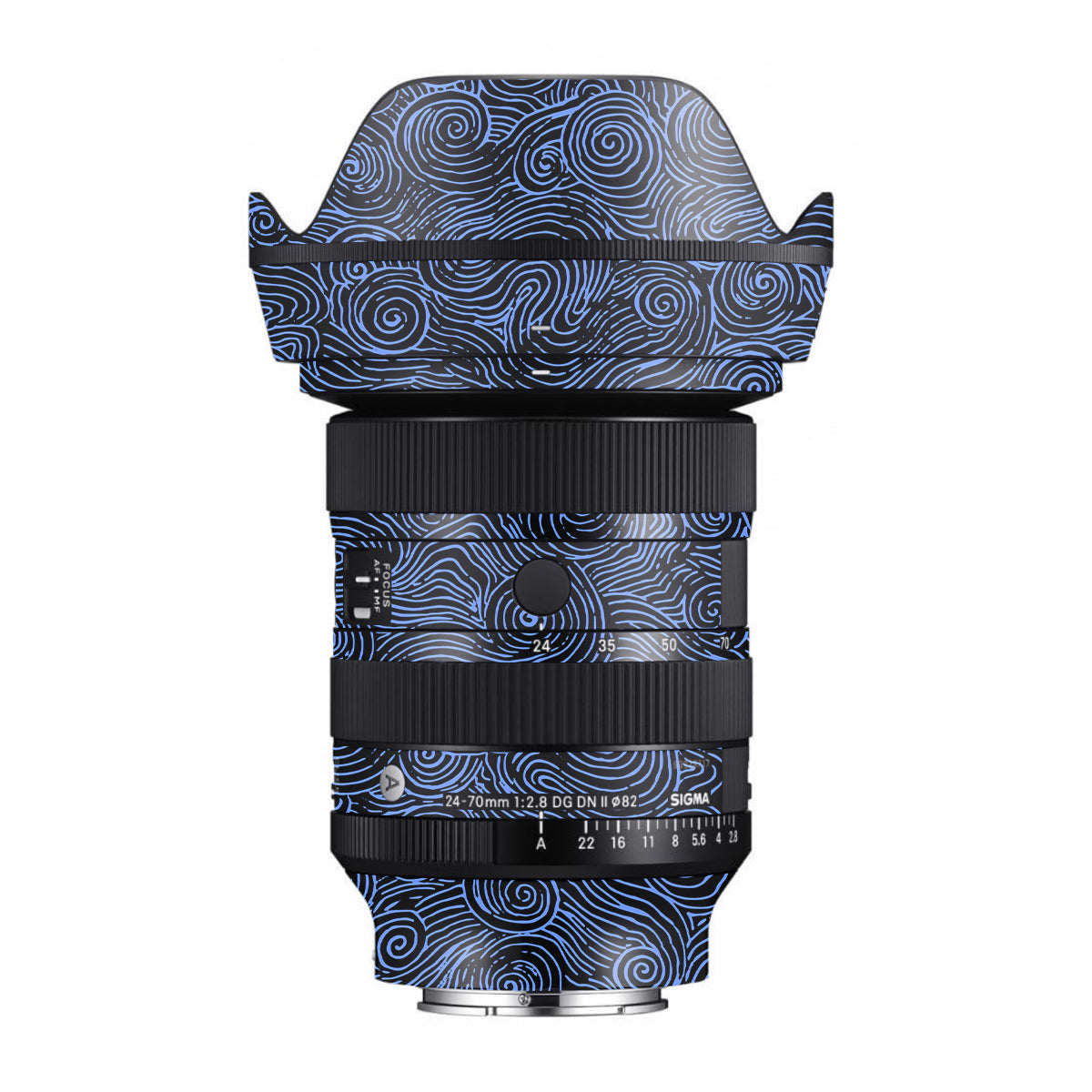 Blue Spirals Sigma 24-70mm F/2.8 DG DN Sony E Camera Lens Skin