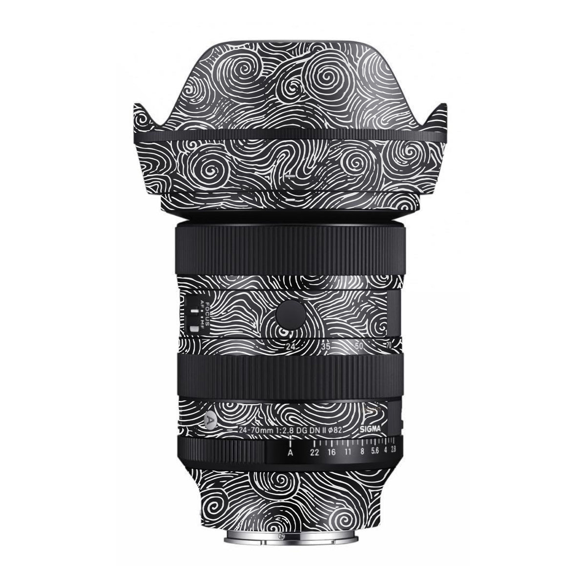 White Spirals Sigma 24-70mm F/2.8 DG DN Sony E Camera Lens Skin