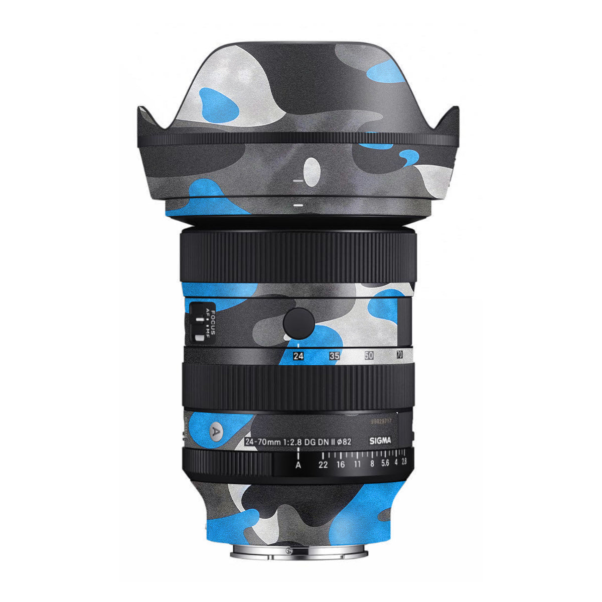 Blue Grey Camo Sigma 24-70mm F/2.8 DG DN Sony E Camera Lens Skin