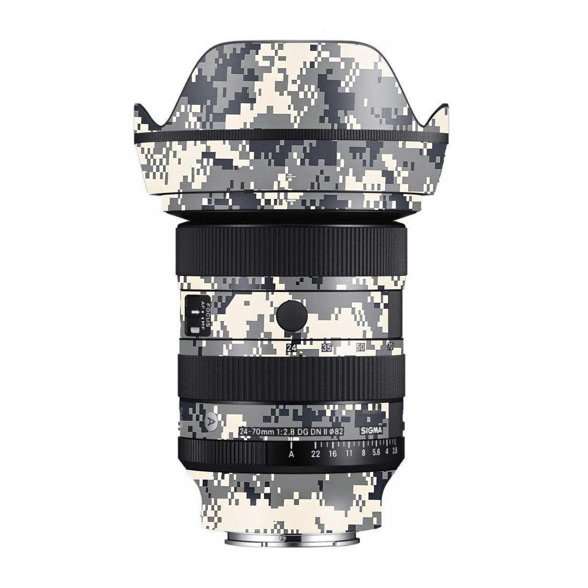 Grey Black Pixel Sigma 24-70mm F/2.8 DG DN Sony E Camera Lens Skin