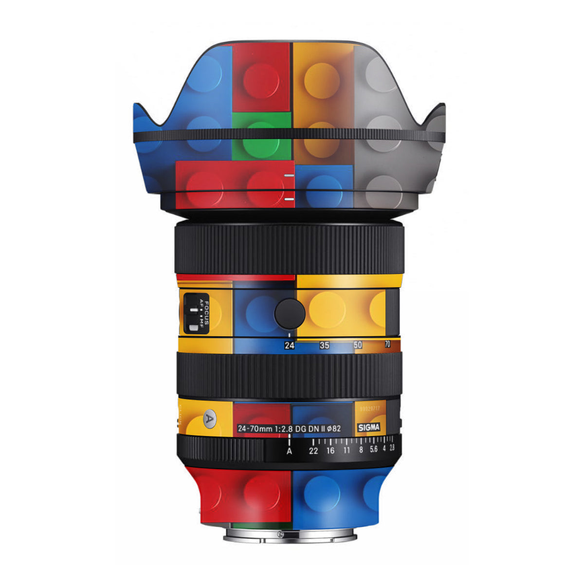 Colorful LEGO Brick Wall Pattern Sigma 24-70mm F/2.8 DG DN Sony E Camera Lens Skin
