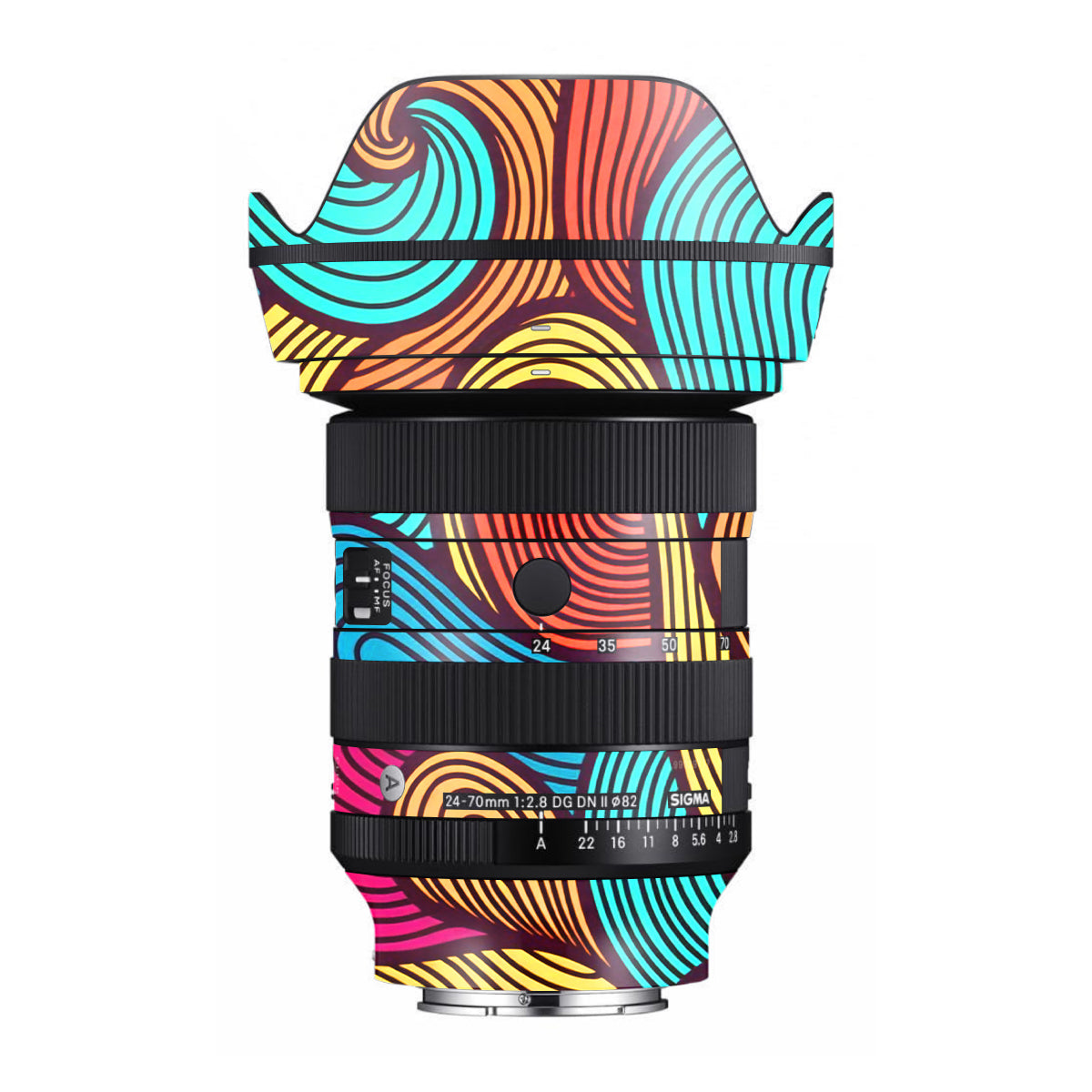 Retro Colorful Doodle Art Pattern Sigma 24-70mm F/2.8 DG DN Sony E Camera Lens Skin