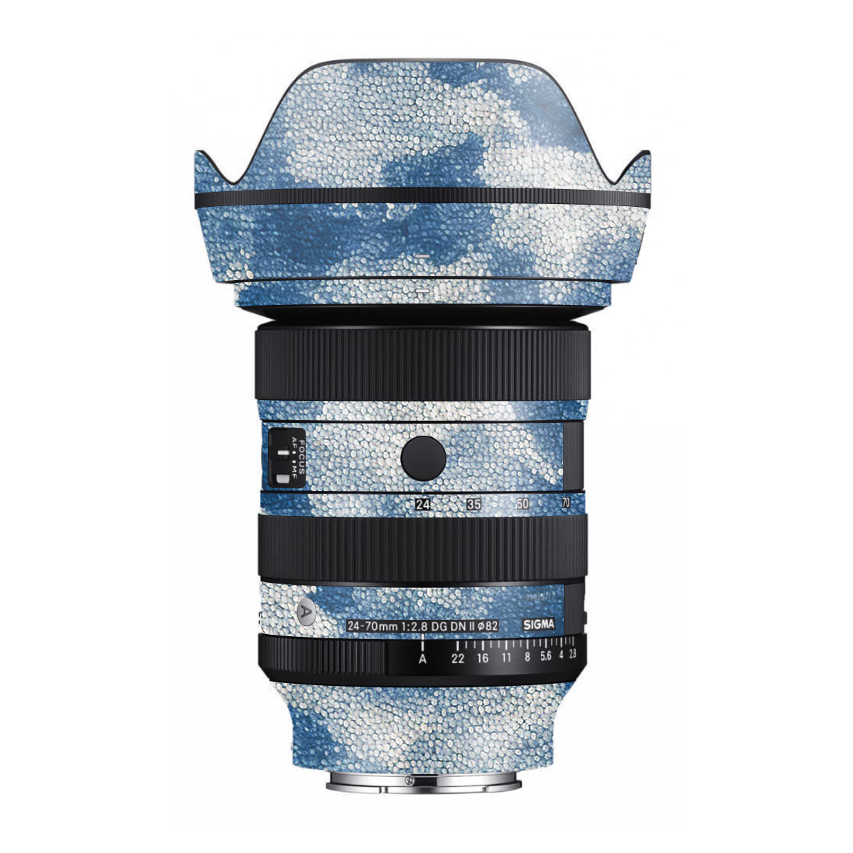 Blue Watercolor Fabric Sigma 24-70mm F/2.8 DG DN Sony E Camera Lens Skin