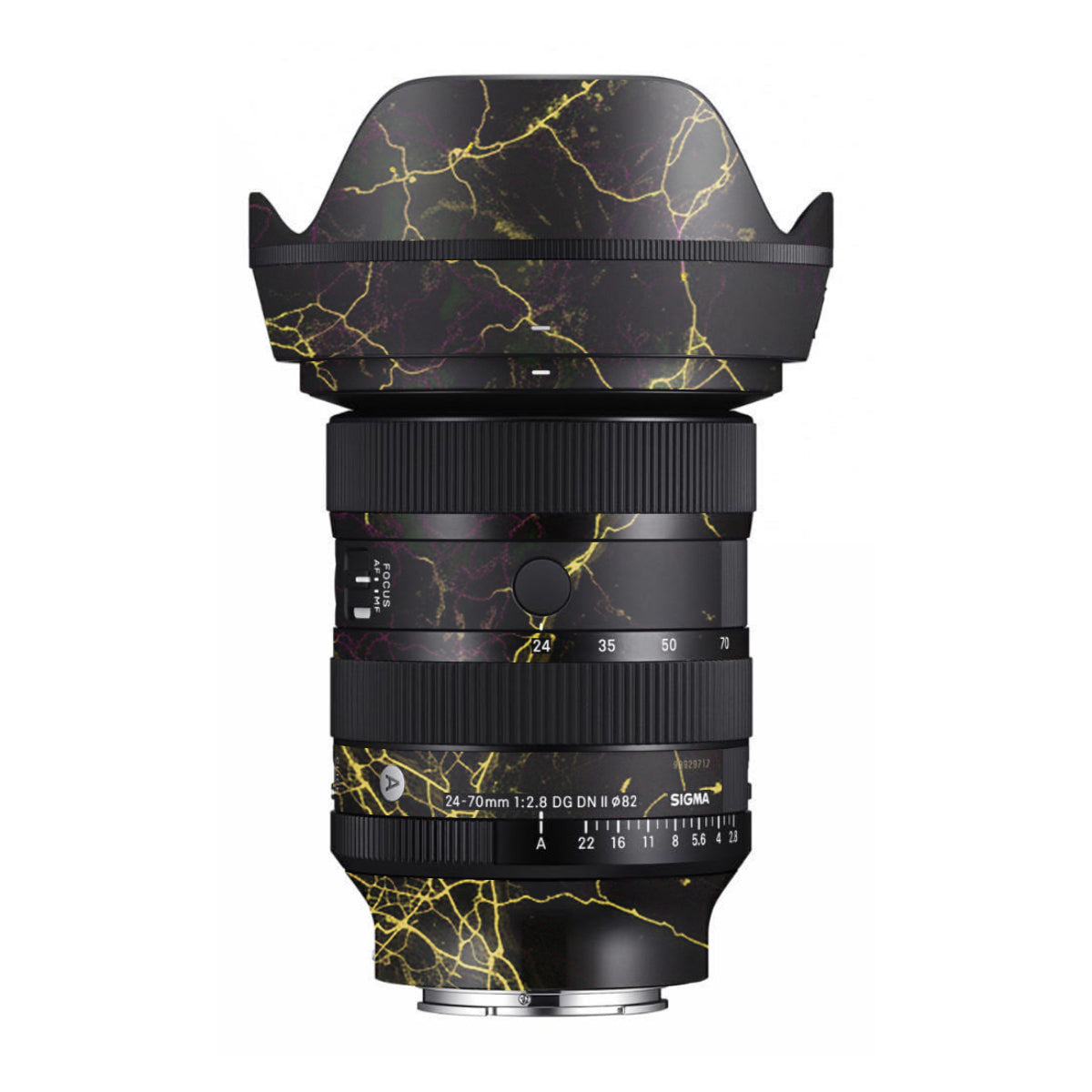 Electric Gold Veins Sigma 24-70mm F/2.8 DG DN Sony E Camera Lens Skin