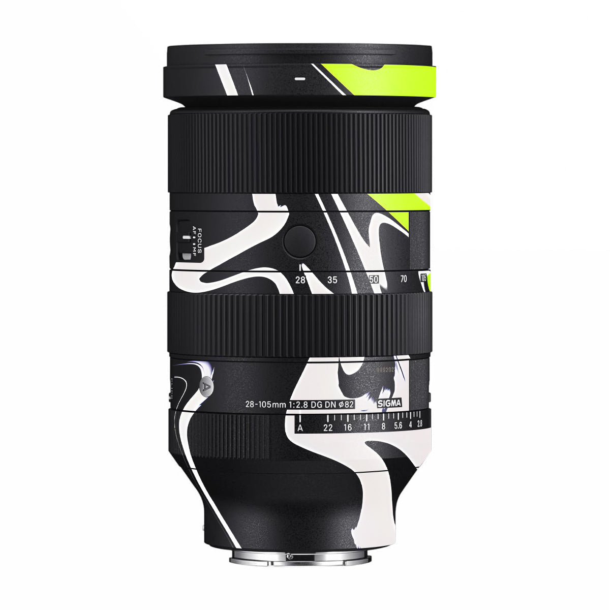 Neon Green and Black Pattern Sigma 28-105mm F/2.8 DG DN Sony E Camera Lens Skin