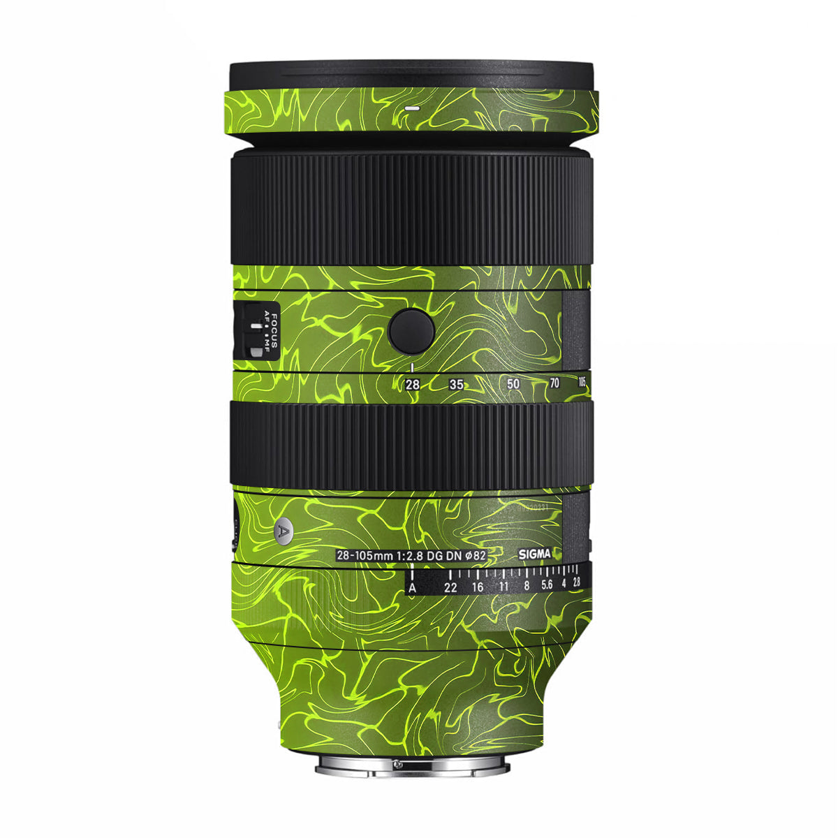 Lime Yellow to Black Gradient Sigma 28-105mm F/2.8 DG DN Sony E Camera Lens Skin