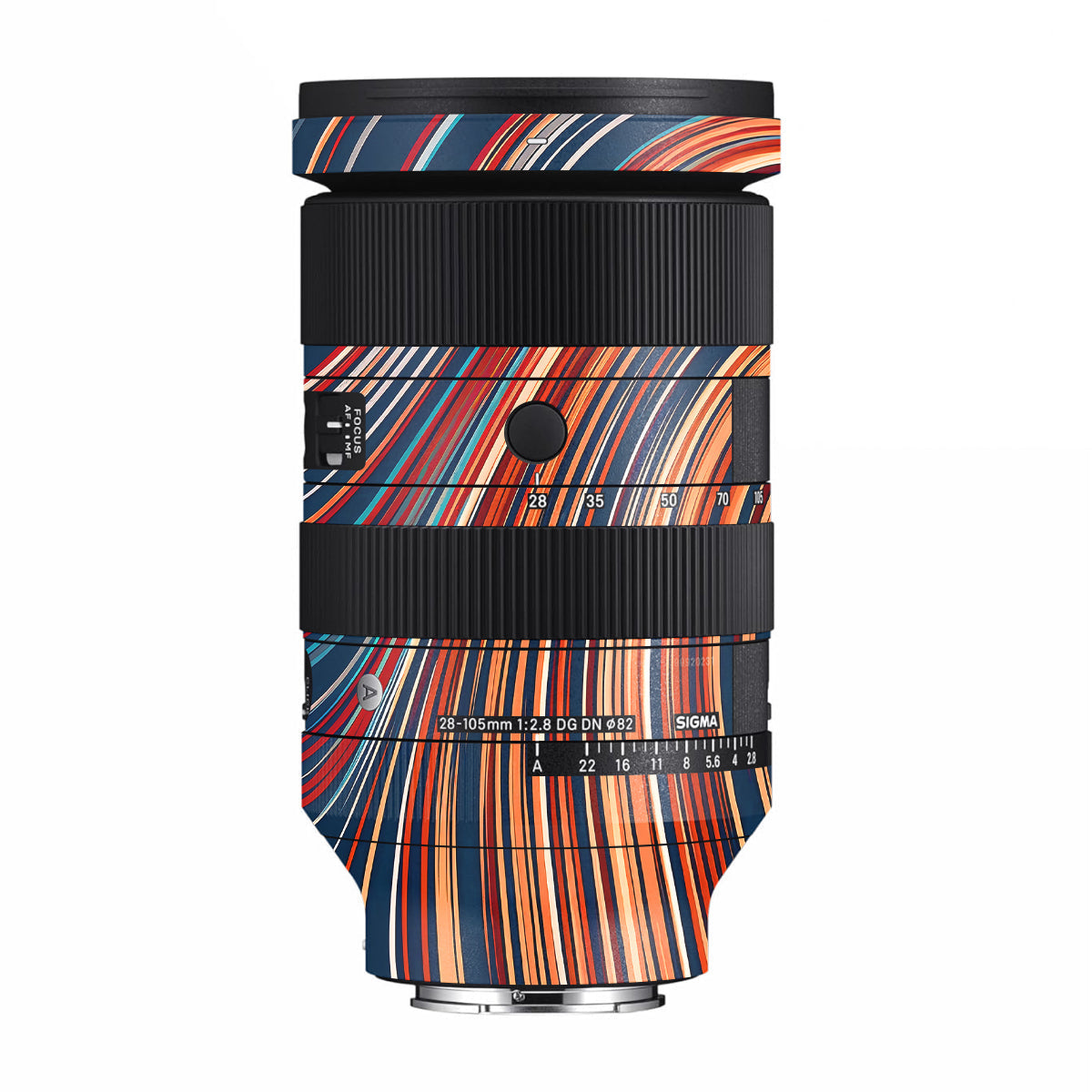Retro Abstract Striped Swirl Sigma 28-105mm F/2.8 DG DN Sony E Camera Lens Skin