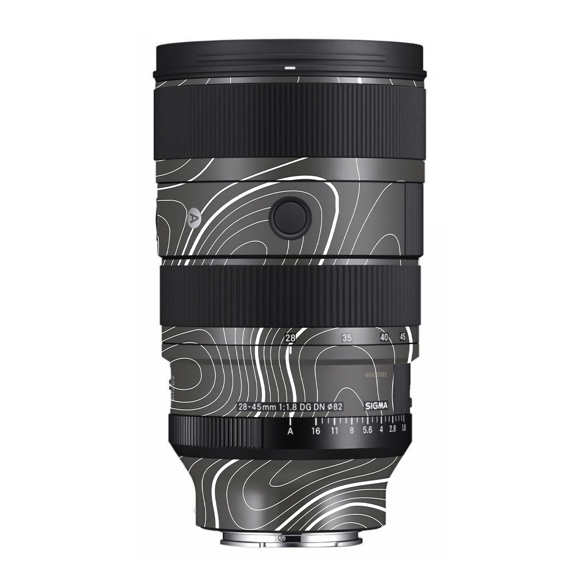 Grayscale Topographic Lines Sigma 28-45mm F/1.8 DG DN Art Sony E Camera Lens Skin