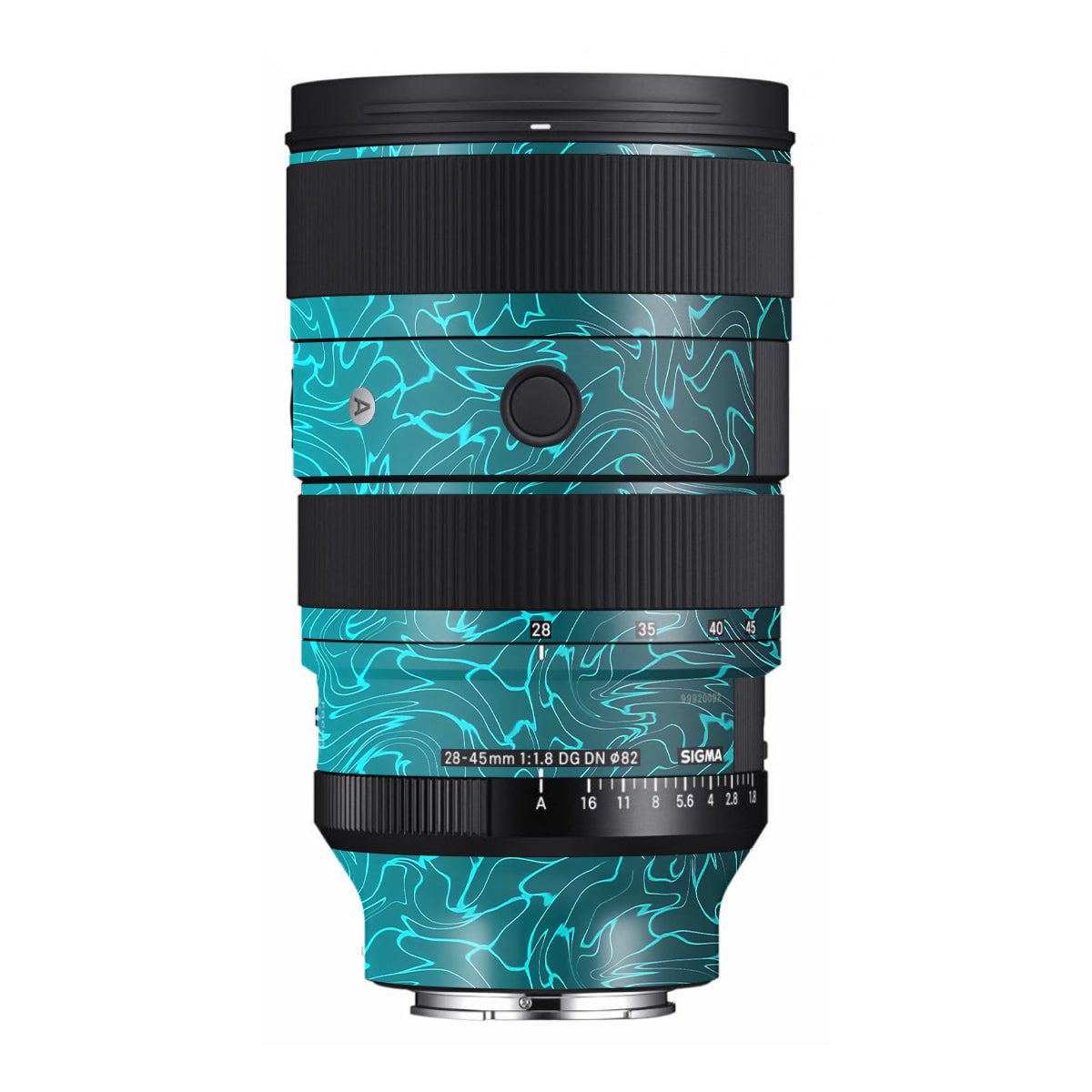 Cyan Blue to Black Gradient Sigma 28-45mm F/1.8 DG DN Art Sony E Camera Lens Skin