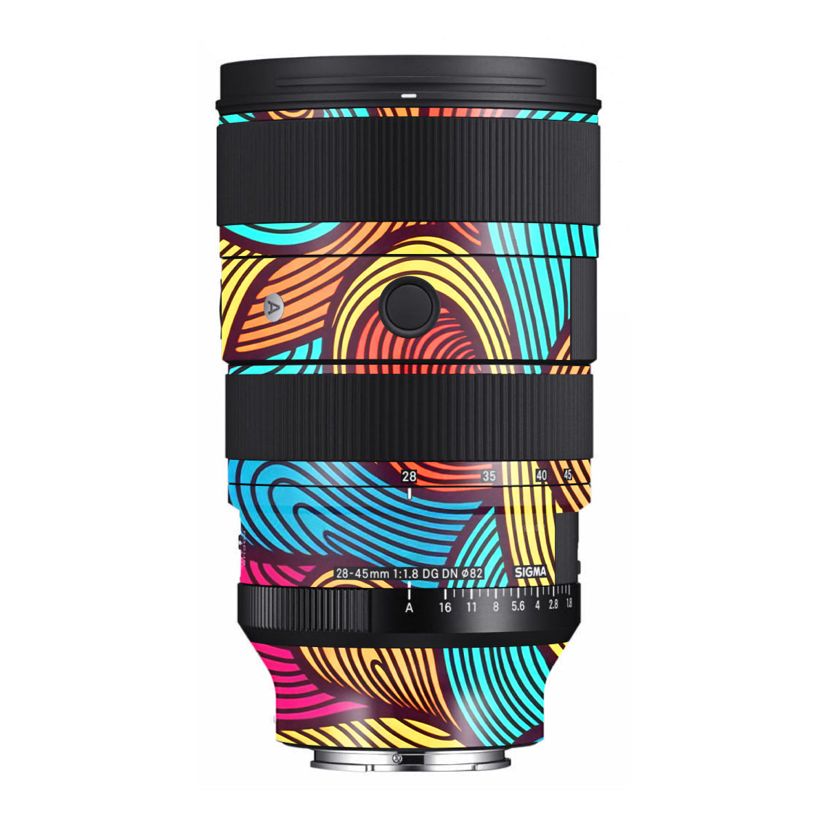 Retro Colorful Doodle Art Pattern Sigma 28-45mm F/1.8 DG DN Art Sony E Camera Lens Skin