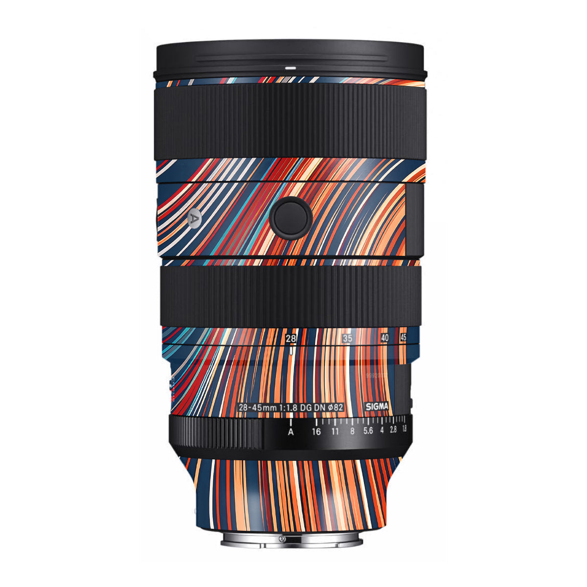 Retro Abstract Striped Swirl Sigma 28-45mm F/1.8 DG DN Art Sony E Camera Lens Skin