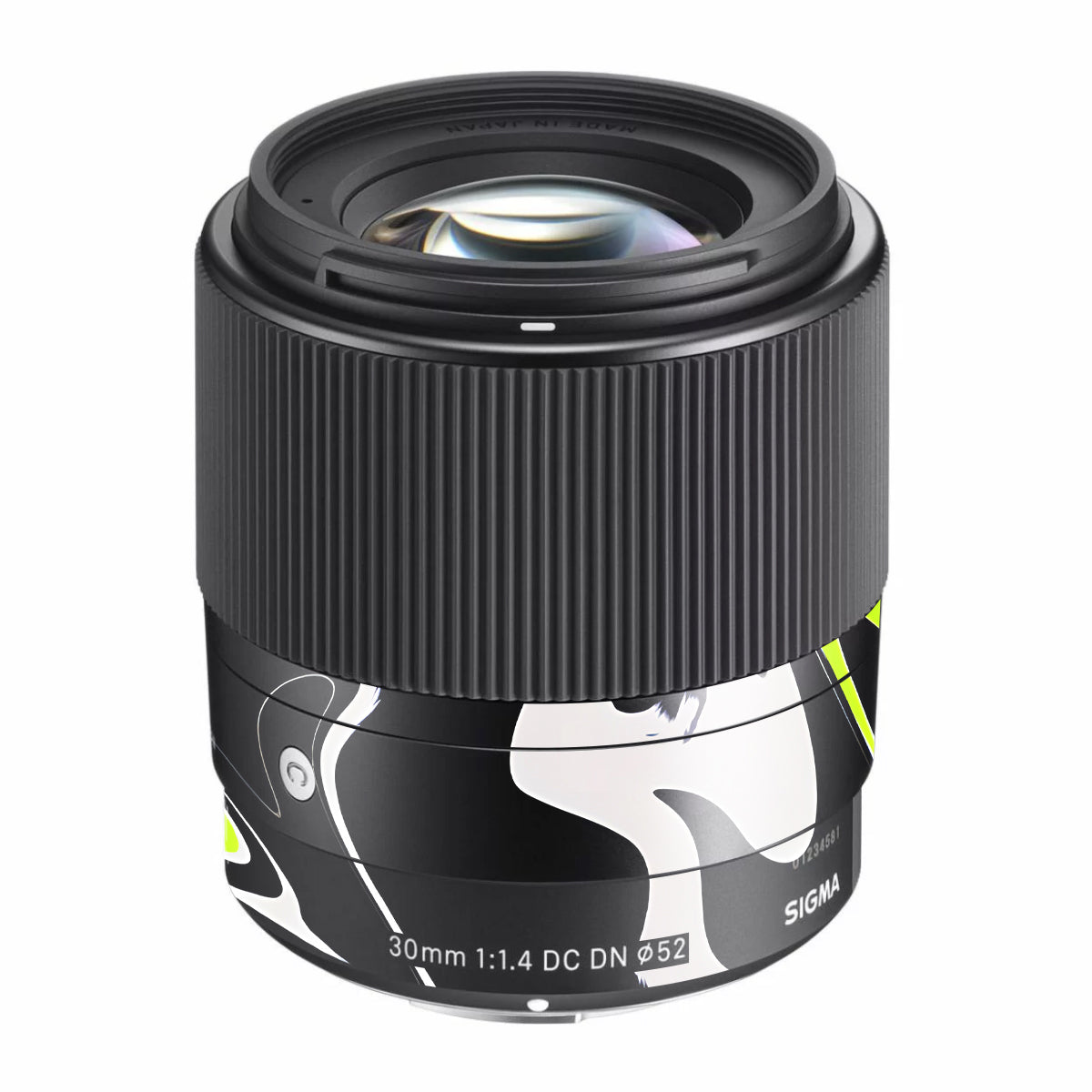 Neon Green and Black Pattern Sigma 30mm F/1.4 DC DN Sony E Camera Lens Skin