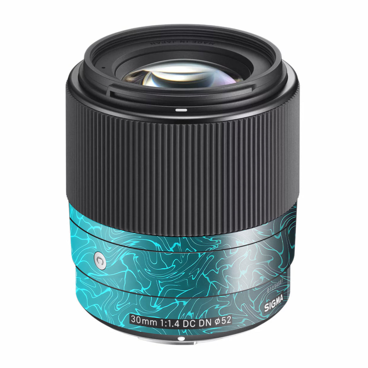 Cyan Blue to Black Gradient Sigma 30mm F/1.4 DC DN Sony E Camera Lens Skin