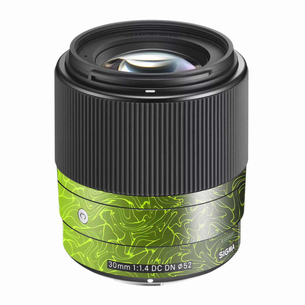 Lime Yellow to Black Gradient Sigma 30mm F/1.4 DC DN Sony E Camera Lens Skin