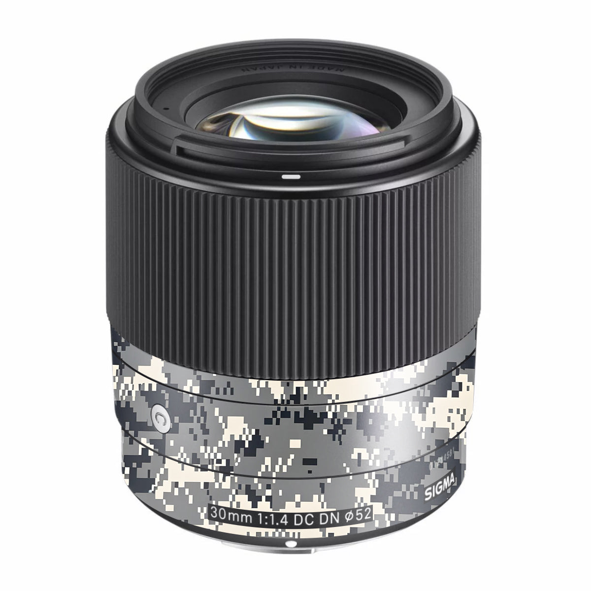 Grey Black Pixel Sigma 30mm F/1.4 DC DN Sony E Camera Lens Skin