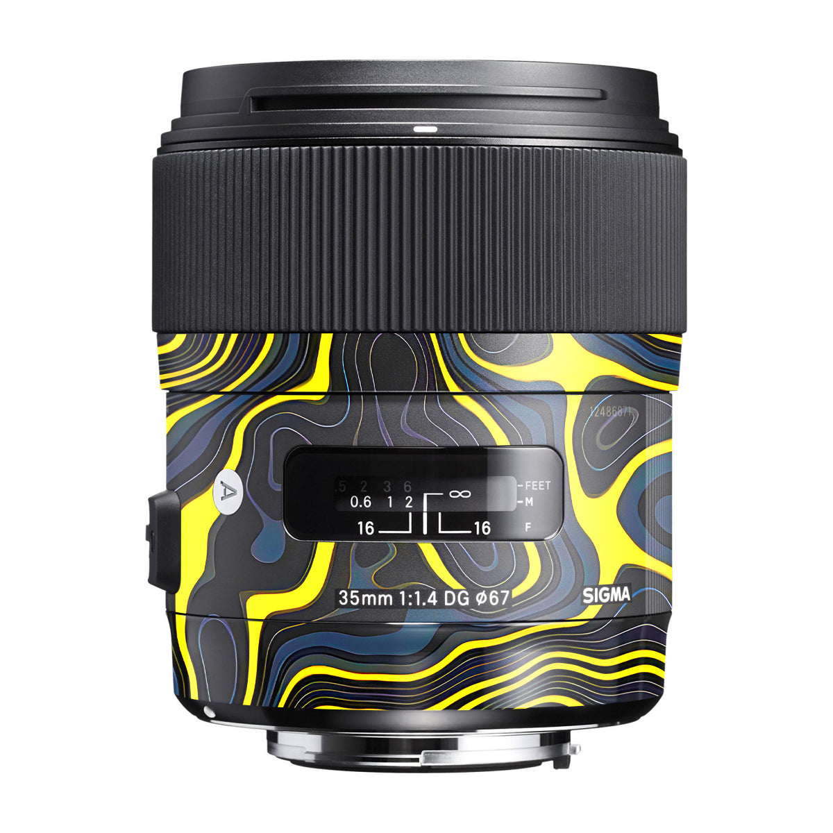 Neon Lava Contours Sigma 35mm F/1.4 DG Canon Mount Camera Lens Skin